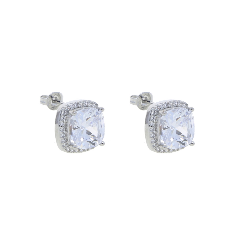14k gold or sterling silver diamond earrings - Picture 4 of 8